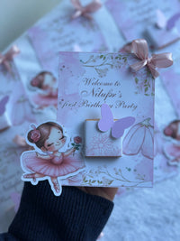 Ballerina Girl 1st Birthday Chocolate Card — Lavender Party Favour — Chocoodad Baku