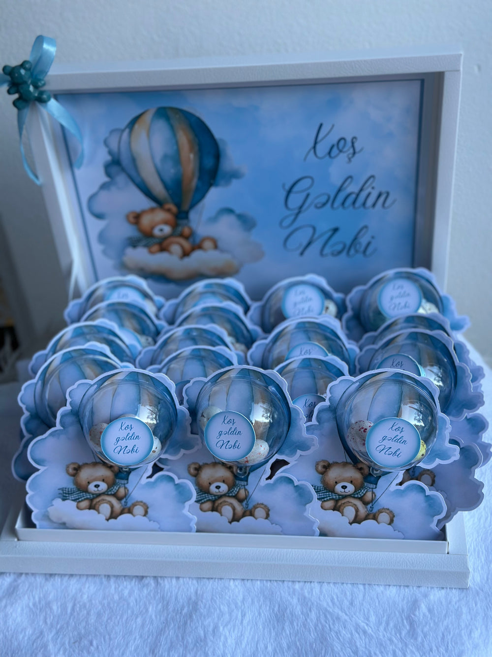 Cute teddy bear girl for welcome baby girl chocolate — Chocoodad Baku