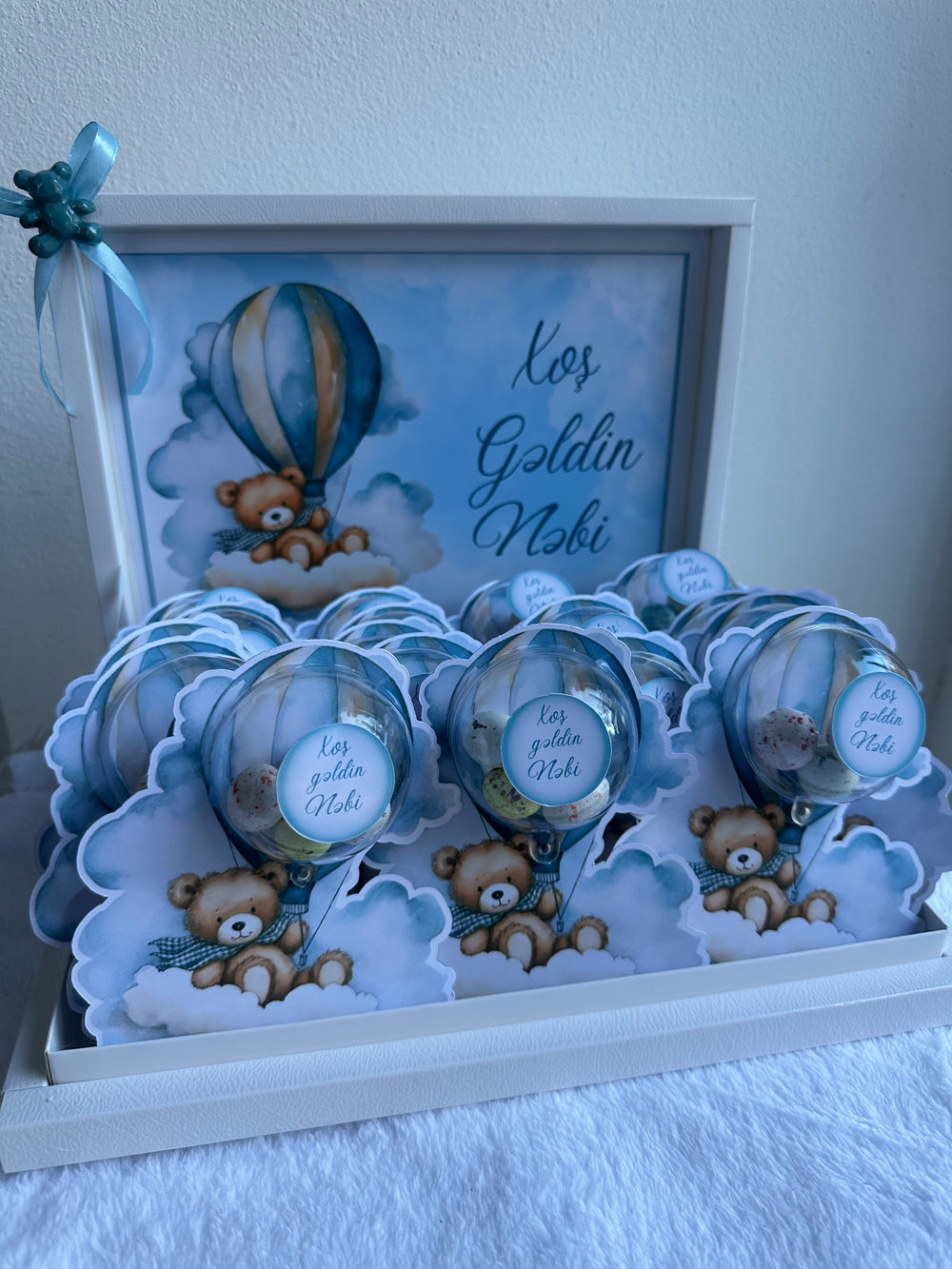 Cute teddy bear girl for welcome baby girl chocolate — Chocoodad Baku