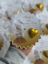 Gold Elegant Woman 55th Milestone Birthday Card — Gold Heart Chocolate — Chocoodad Baku