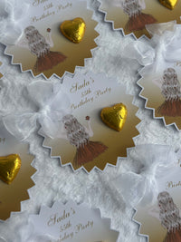 Gold Elegant Woman 55th Milestone Birthday Card — Gold Heart Chocolate — Chocoodad Baku