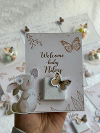 Bunny Butterfly Welcome Baby Favour Box — Pastel Floral Gift — Chocoodad Baku