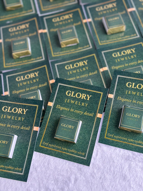 Luxury Green Brand Corporate Chocolate Card — Gold Logo Favour — Chocoodad Baku