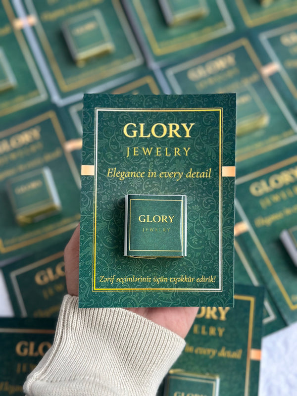 Luxury Green Brand Corporate Chocolate Card — Gold Logo Favour — Chocoodad Baku