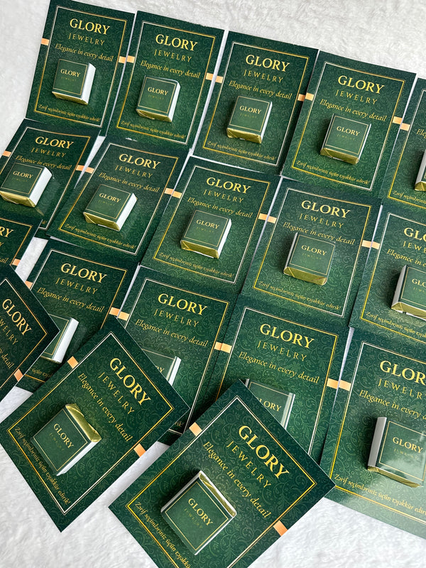 Luxury Green Brand Corporate Chocolate Card — Gold Logo Favour — Chocoodad Baku