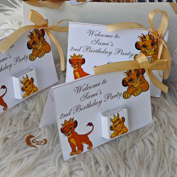 Little King Simba Design Chocolate Cards for 2nd Birthday