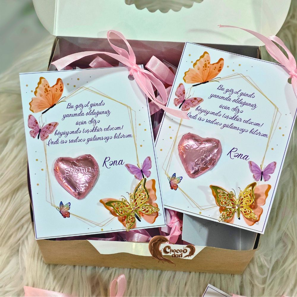 Make your baby girl’s 1st birthday even more memorable with these enchanting butterfly-themed chocolate cards