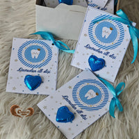 Make your child’s first tooth celebration even sweeter with these delightful and personalized chocolate cards!