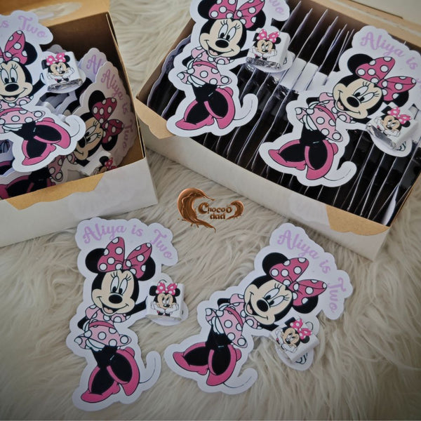 🎉 Minnie Mouse Themed Party Chocolate Cards for Birthday Decorations
