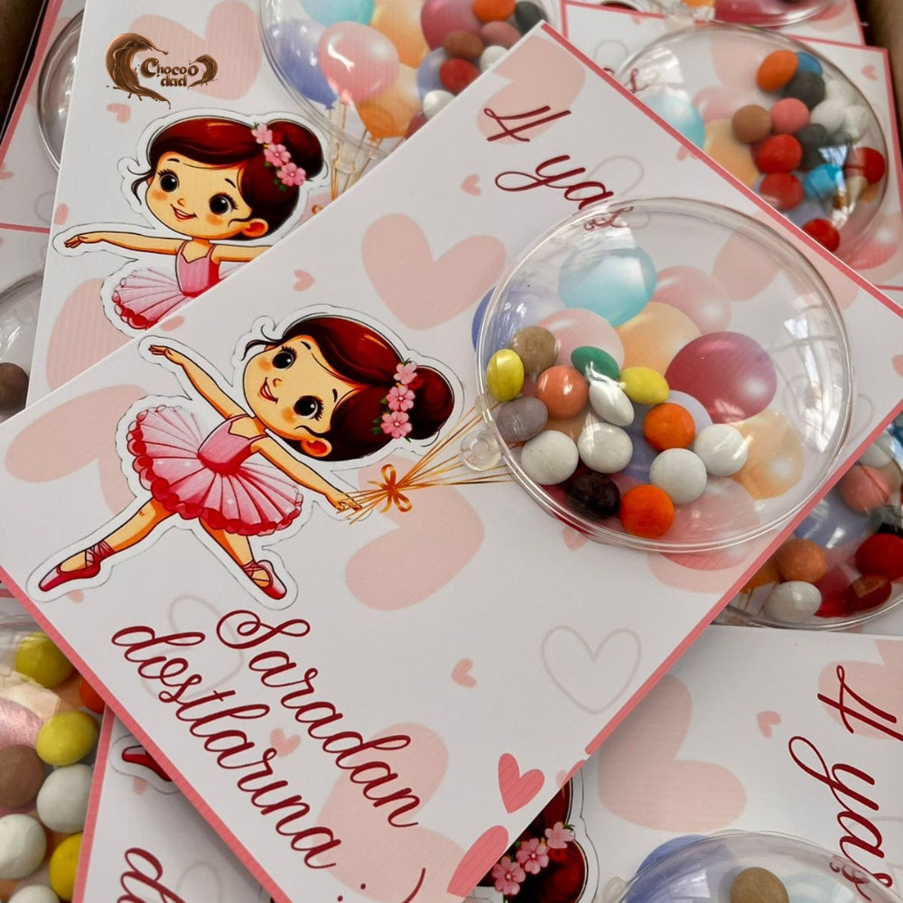 special gesture for her friends with these delightful pink-themed chocolate cards!