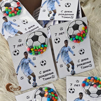 Score a winning goal at your child's 7th birthday party with our Cristiano Ronaldo-themed chocolate cards!