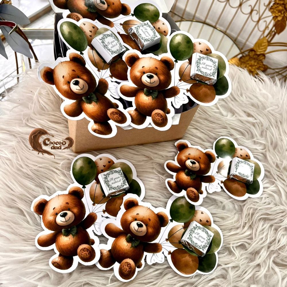 Teddy Bear Shaped Chocolate Cards