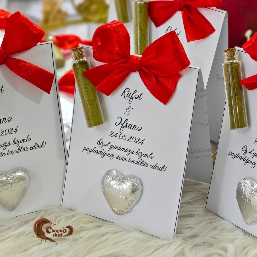 Thank You for Sharing Our Special Day - Henna Party Chocolate Cards with Henna-Filled Containers
