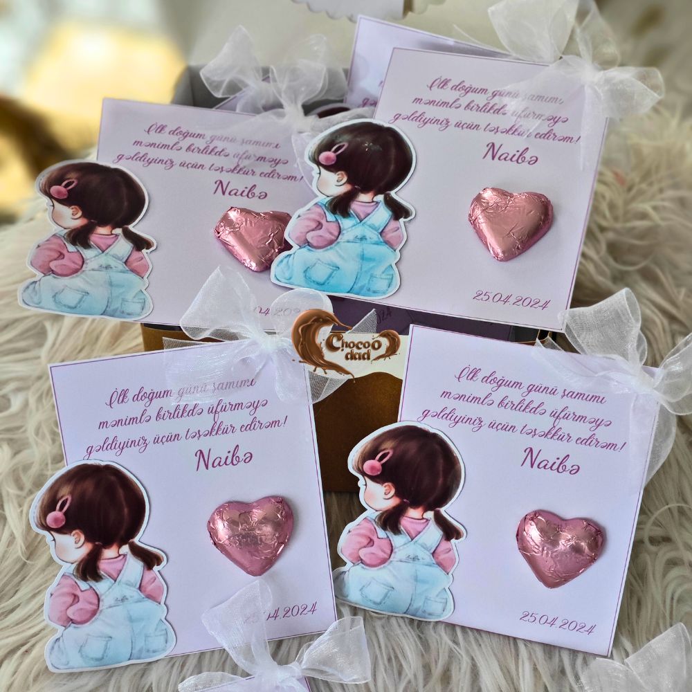"Thank you for coming to blow out my first birthday candle with me."
The name and message can be customized to your preference.