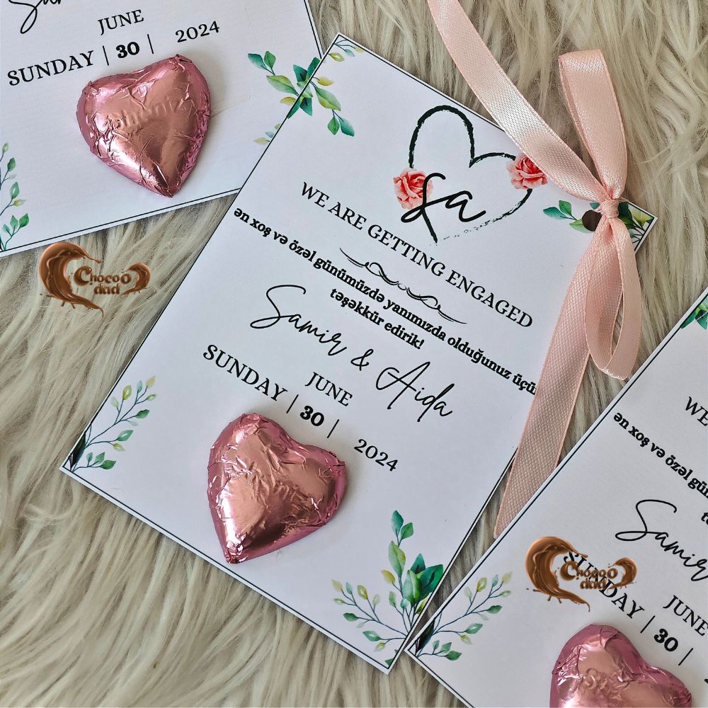 💍 We Are Getting Engaged - Pink Engagement and Wedding Day Chocolate Cards

