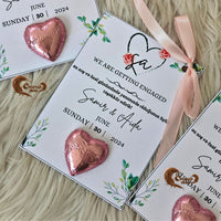 💍 We Are Getting Engaged - Pink Engagement and Wedding Day Chocolate Cards

