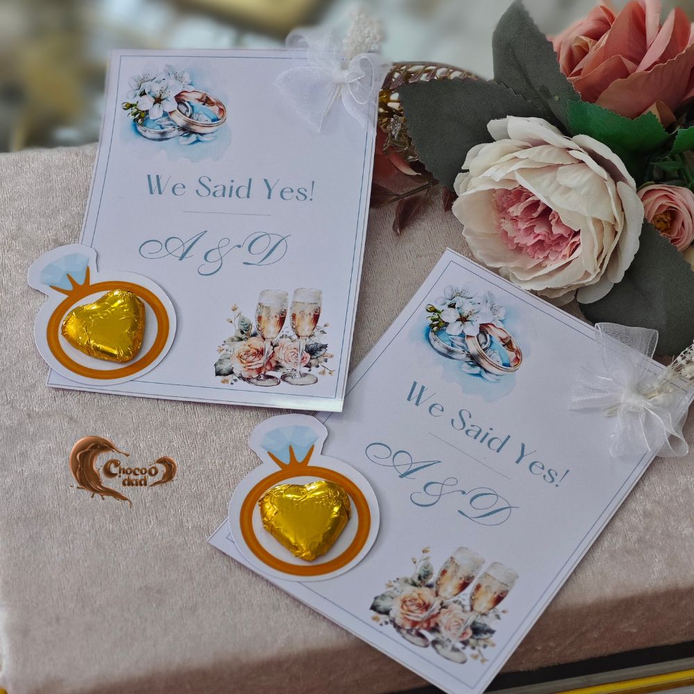"We Said Yes" Chocolate Cards for Weddings & Engagements