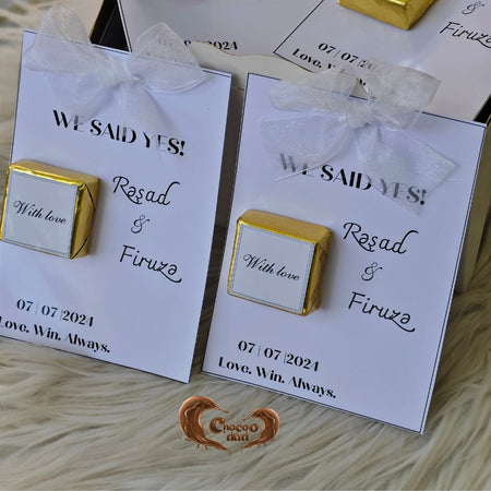 "We said yes" Zərif Nişan və Nikah Mərasimi üçün Şokoladlar