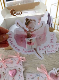 WelcomeBabyGirl #BallerinaChocolate #PinkTheme #BelgianChocolate #BabyShowerGifts #CustomChocolateCards #PremiumChocolates