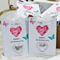 White-Themed Birthday Celebration Chocolate Cards for a 10-Year-Old Girl
