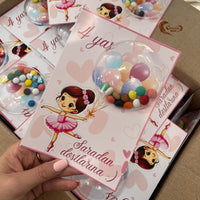 special gesture for her friends with these delightful pink-themed chocolate cards!