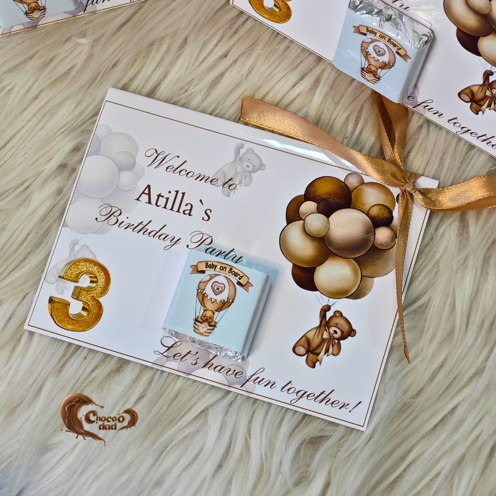 eatures the custom message: "Atilla balanın 3 yaş ad günü münasibətilə xoş gəlmisiniz" (customizable upon request).