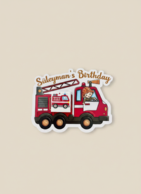 Fire Truck Birthday Favour Card — Personalised Chocolate Gift for Boys — Chocoodad Baku