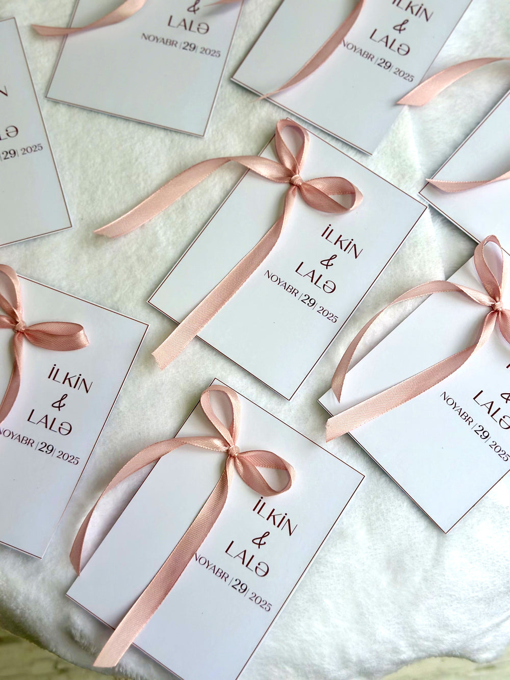Minimal White Elegant Wedding Chocolate Card — Couple Names Personalised Favour — Chocoodad Baku