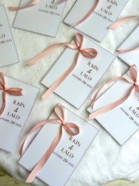 Minimal White Elegant Wedding Chocolate Card — Couple Names Personalised Favour — Chocoodad Baku