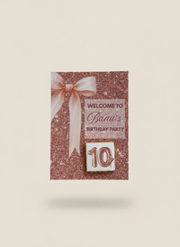Rose Gold Glitter Milestone Birthday Chocolate Card — Bow & Chocolate — Chocoodad Baku