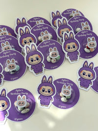Labubu Purple Birthday Favour Card — Bonbon Dome Personalised Gift — Chocoodad Baku