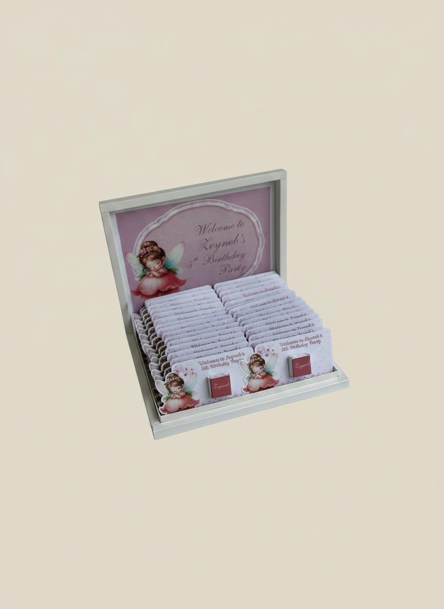 Pastel Ballerina Birthday Chocolate Card Shadow Box — 30 Chocolate Card & Box — Chocoodad Baku