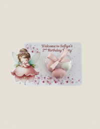 Fairy Angel Birthday Favour Card — Dragee Dome & Bow Girl Gift — Chocoodad Baku