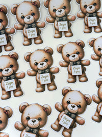 Teddy Bear 1st Birthday Chocolate Card — Azerbaijani Personalised Favour — Chocoodad Baku