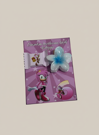Amy Rose & Sonic Birthday Favour Card — Flower Hair Clip + Chocolate — Chocoodad Baku