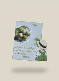 Green Boy 1st Birthday Favour Card — Speckled Bonbon Dome Gift — Chocoodad Baku