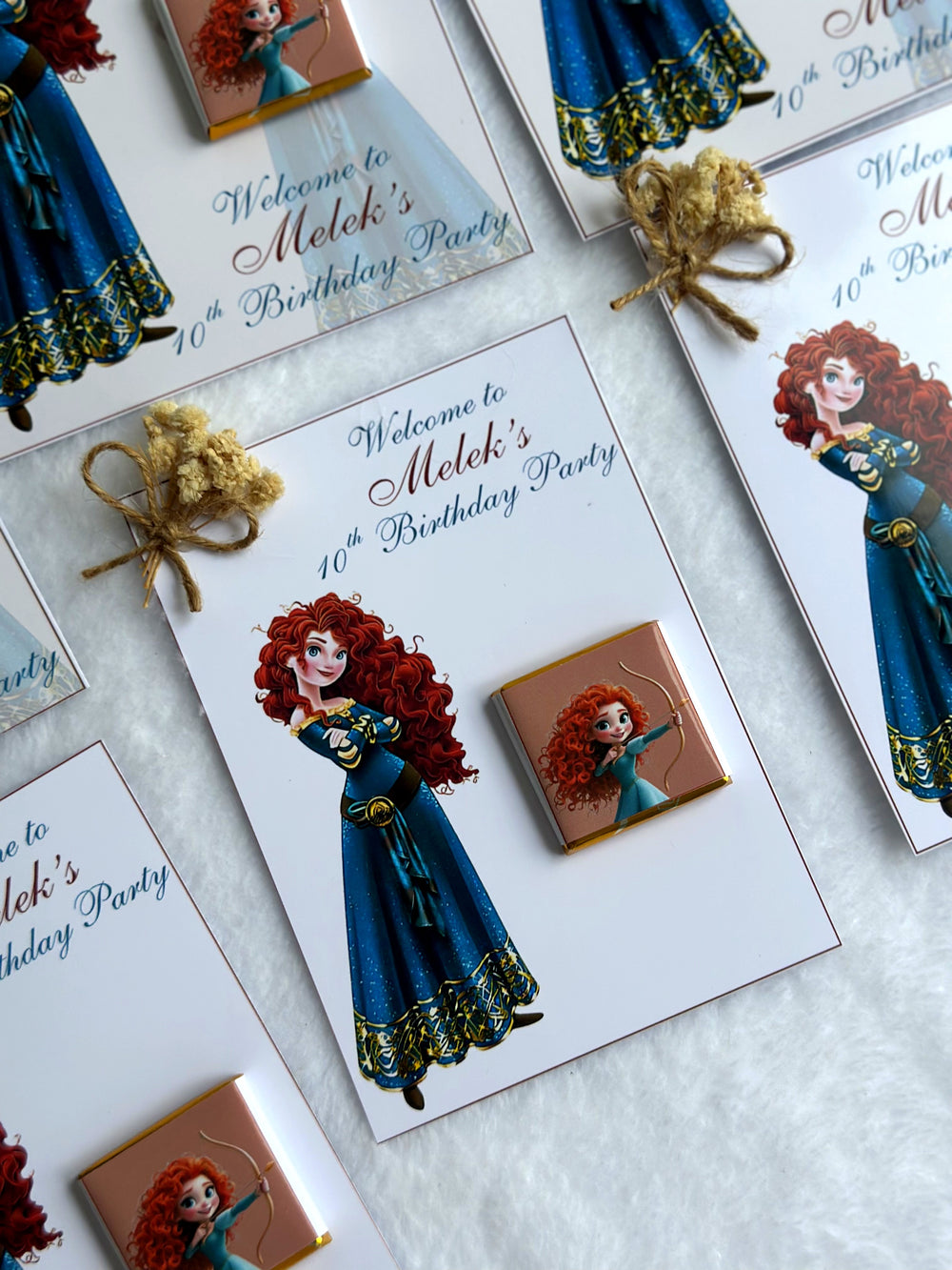 Brave Merida Birthday Accessory Card — Car Toy & Hair Clip Gift — Chocoodad Baku