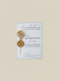 50th Anniversary Luxury Chocolate Card — Gold Wax Seal & Dried Flower — Chocoodad Baku