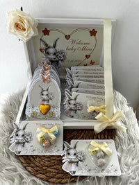 Bunny Newborn Gift Hamper — Welcome Baby Chocolate Card Display Box — Chocoodad Baku