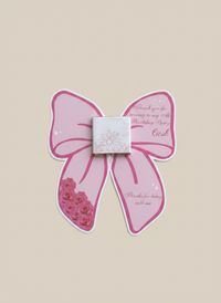 Pink Ribbon Bow Birthday Favour Card — Personalised Chocolate Gift — Chocoodad Baku