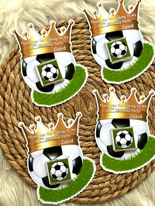 Football Crown Birthday Card — Gold Trophy Chocolate Favour — Chocoodad Baku