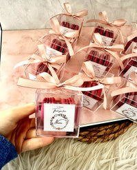 French Macaroon Clear Box Favour — Personalised Ribbon Gift — Chocoodad Baku