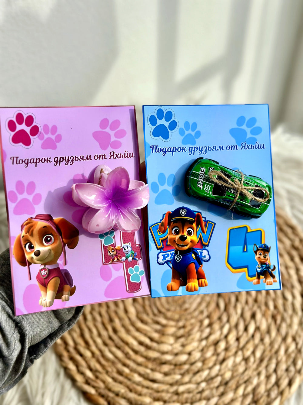 Paw Patrol 4th Birthday Chocolate Card — Skye & Chase Mixed Favour — Chocoodad Baku