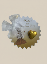 Gold Elegant Woman 55th Milestone Birthday Card — Gold Heart Chocolate — Chocoodad Baku