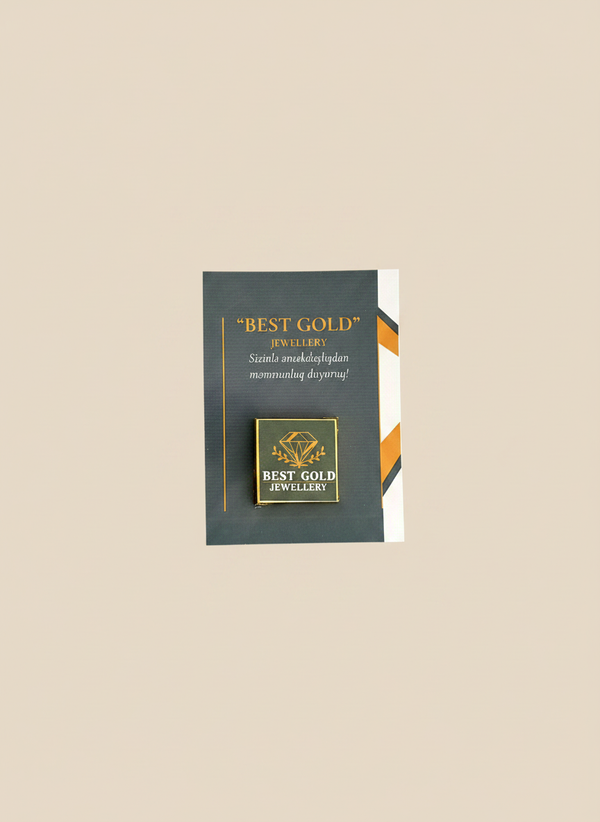 Gold Corporate Branding Chocolate Card — Custom Company Logo Gift — Chocoodad Baku