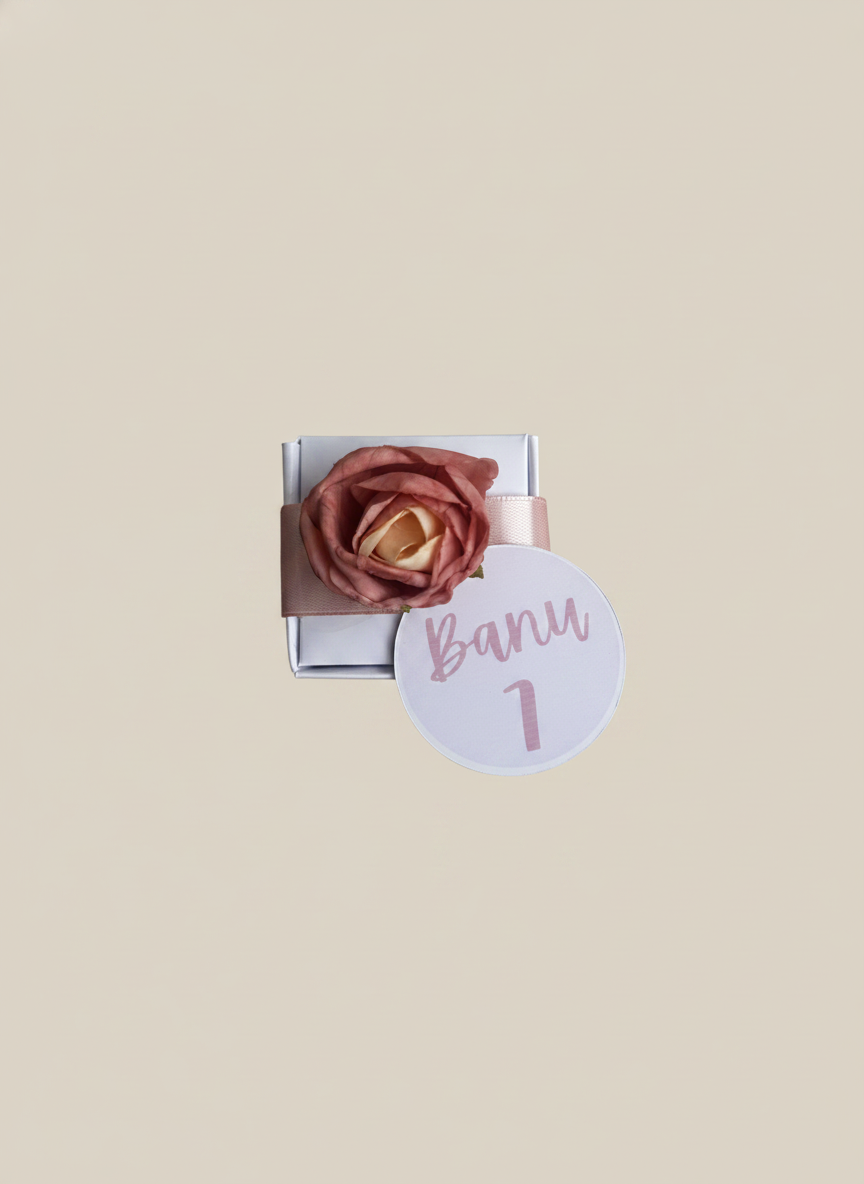 Rose Flower Mini Box 1st Birthday Favour — Personalised Chocolate Gift — Chocoodad Baku