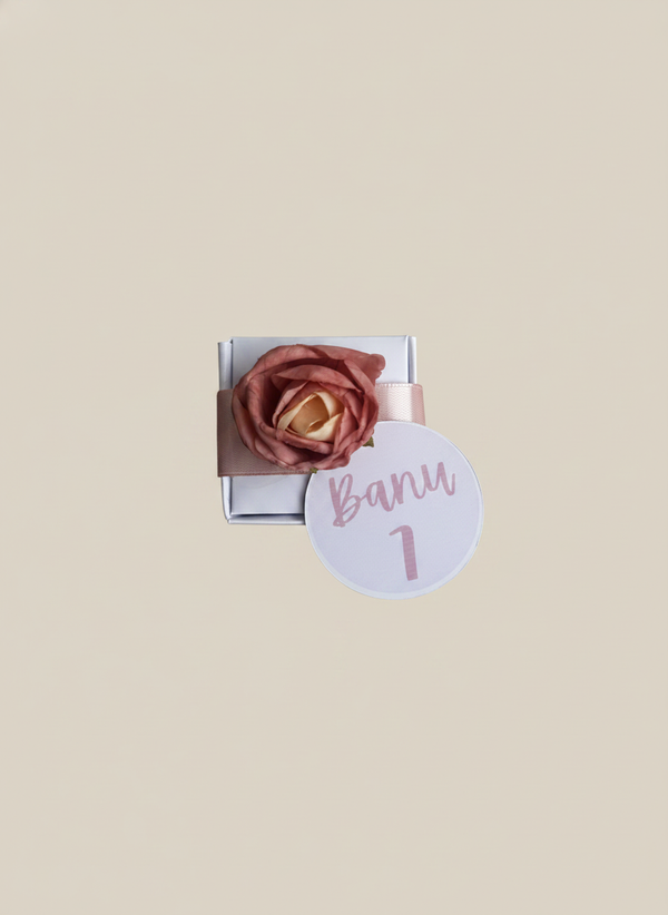 Rose Flower Mini Box 1st Birthday Favour — Personalised Chocolate Gift — Chocoodad Baku
