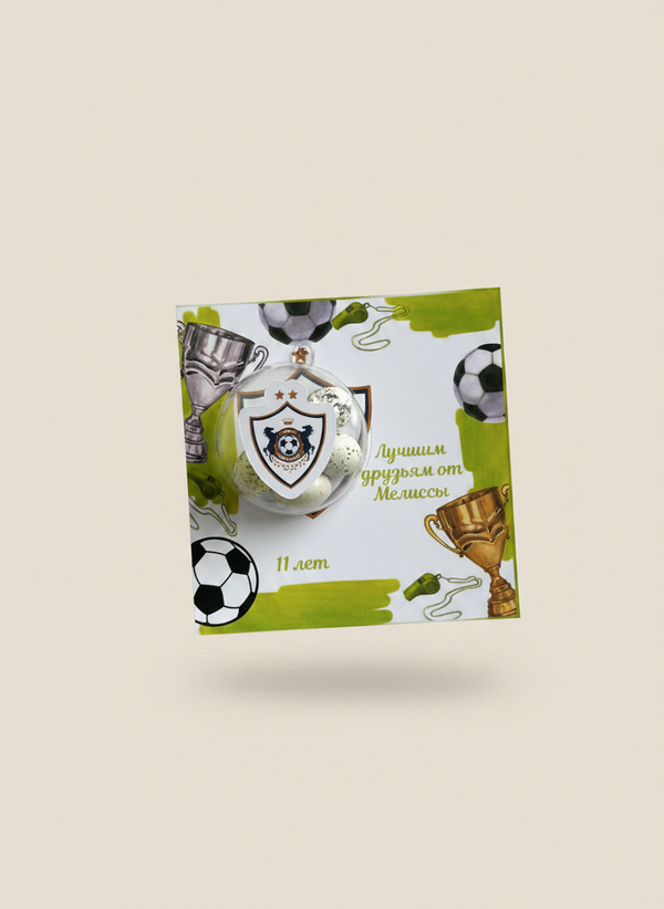 Qarabağ FK Football Club Birthday Chocolate Card — Club Crest Bonbon — Chocoodad Baku