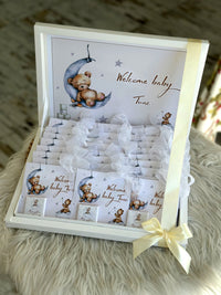White Newborn Chocolate Box — Personalised Chocolate Gift — Chocoodad Baku