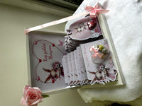 Pink Bunny Baby Girl Welcome Hamper — Bonbon & Chocolate Shadow Box — Chocoodad Baku